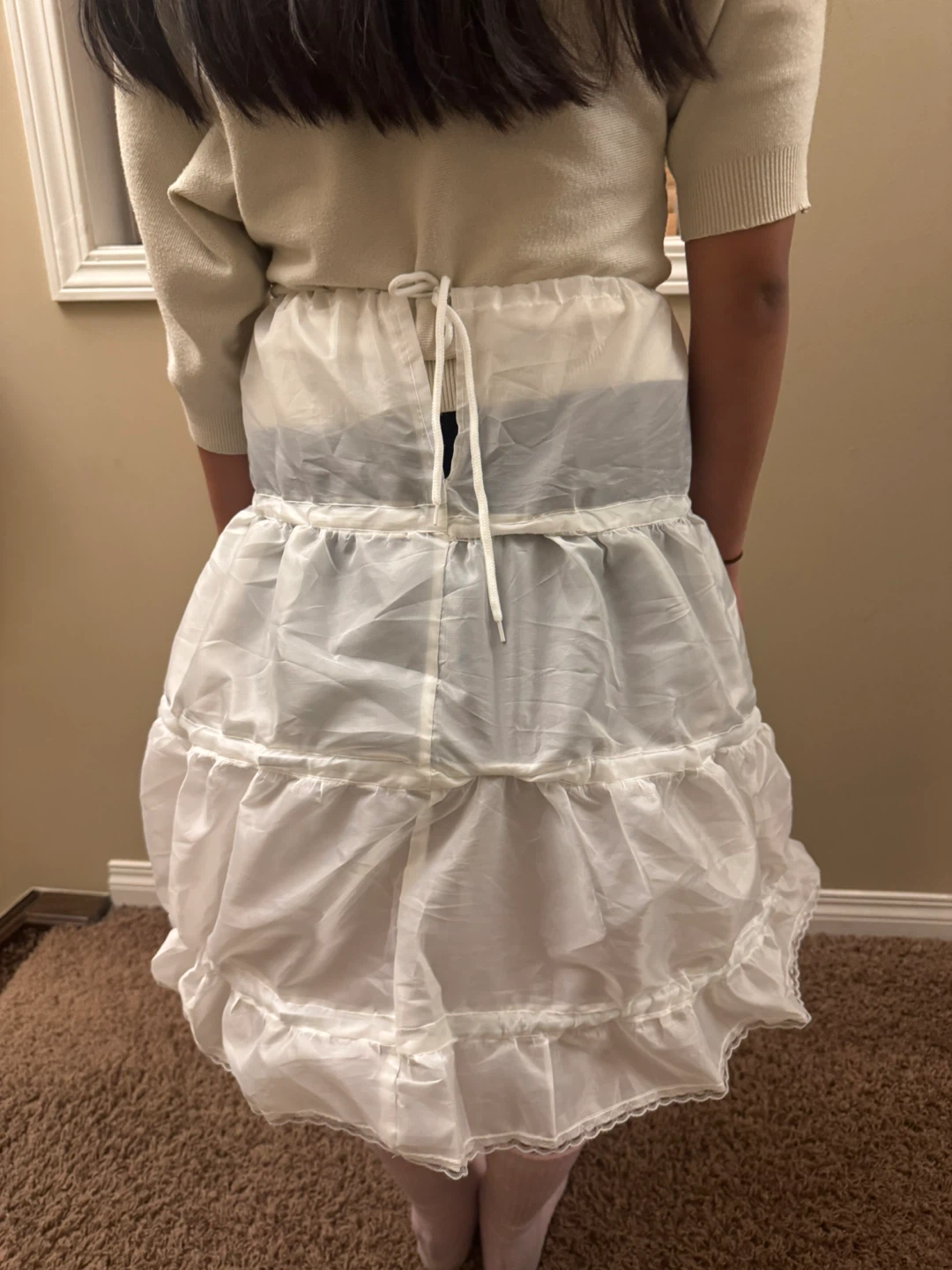 $35 White First Communion Dress with Veil, Gloves&Underskirt - photo 3