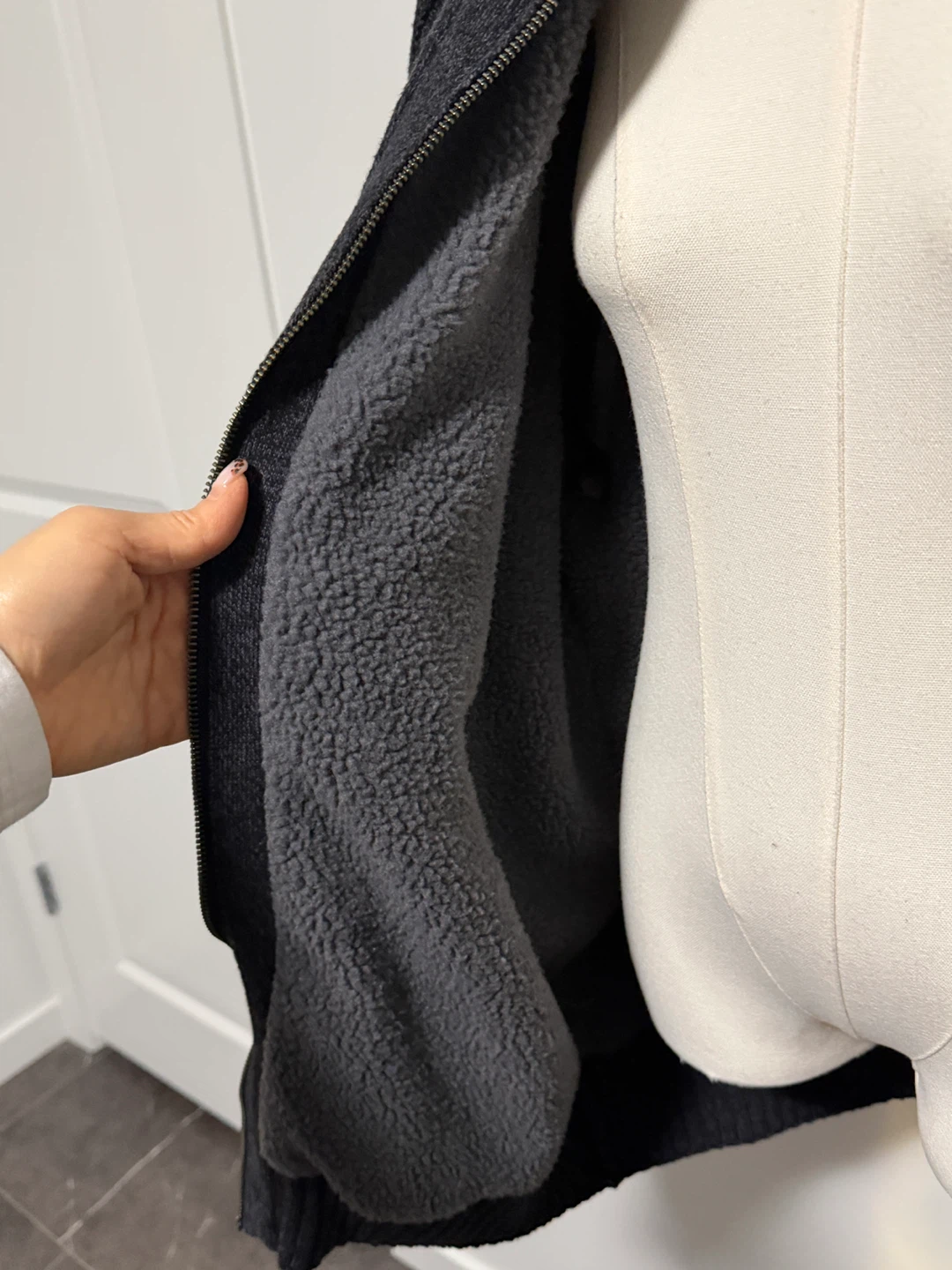 Charcoal Knit Zip-Up Cardigan Men’s - photo 5