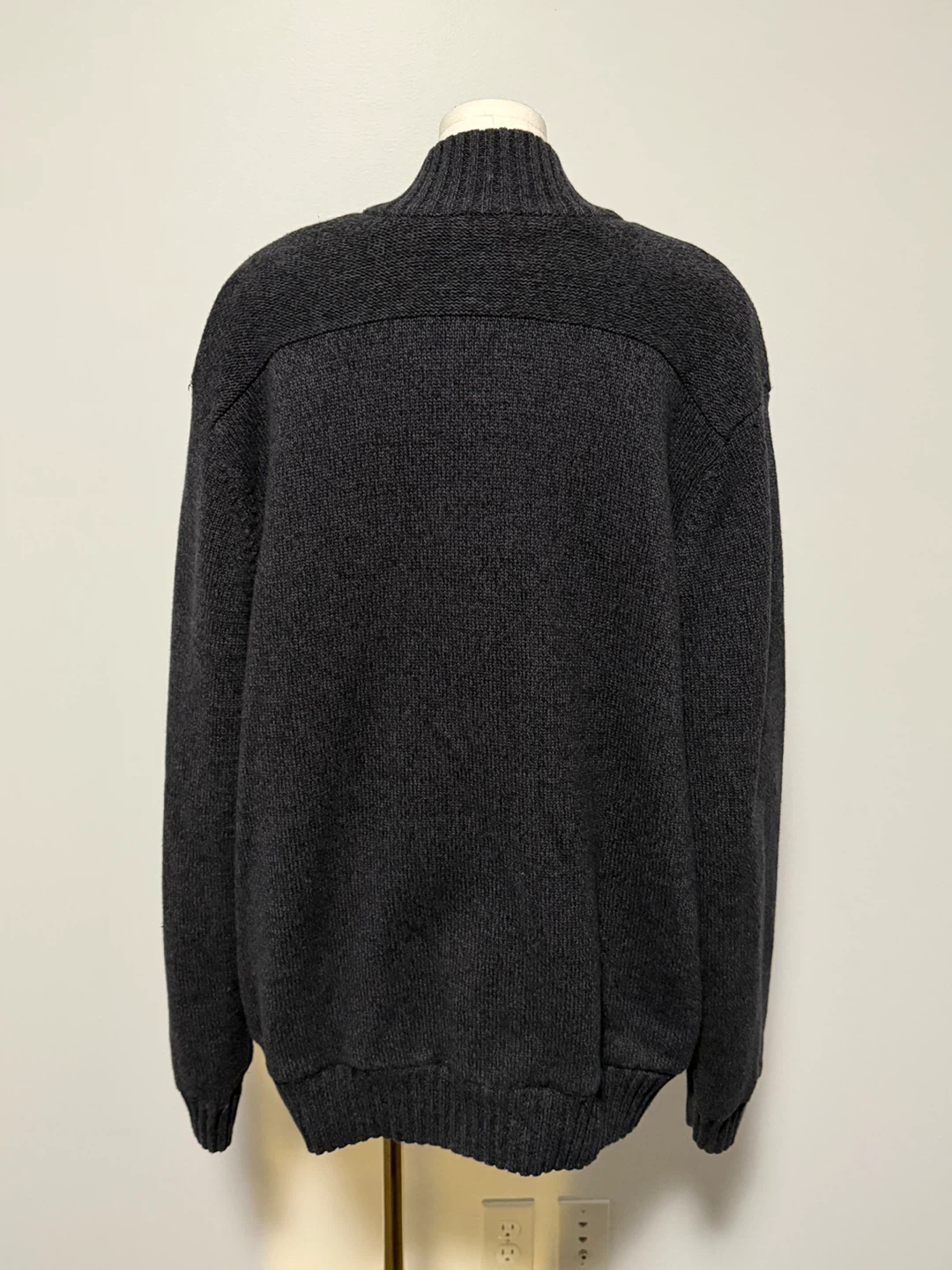 Charcoal Knit Zip-Up Cardigan Men’s - photo 4