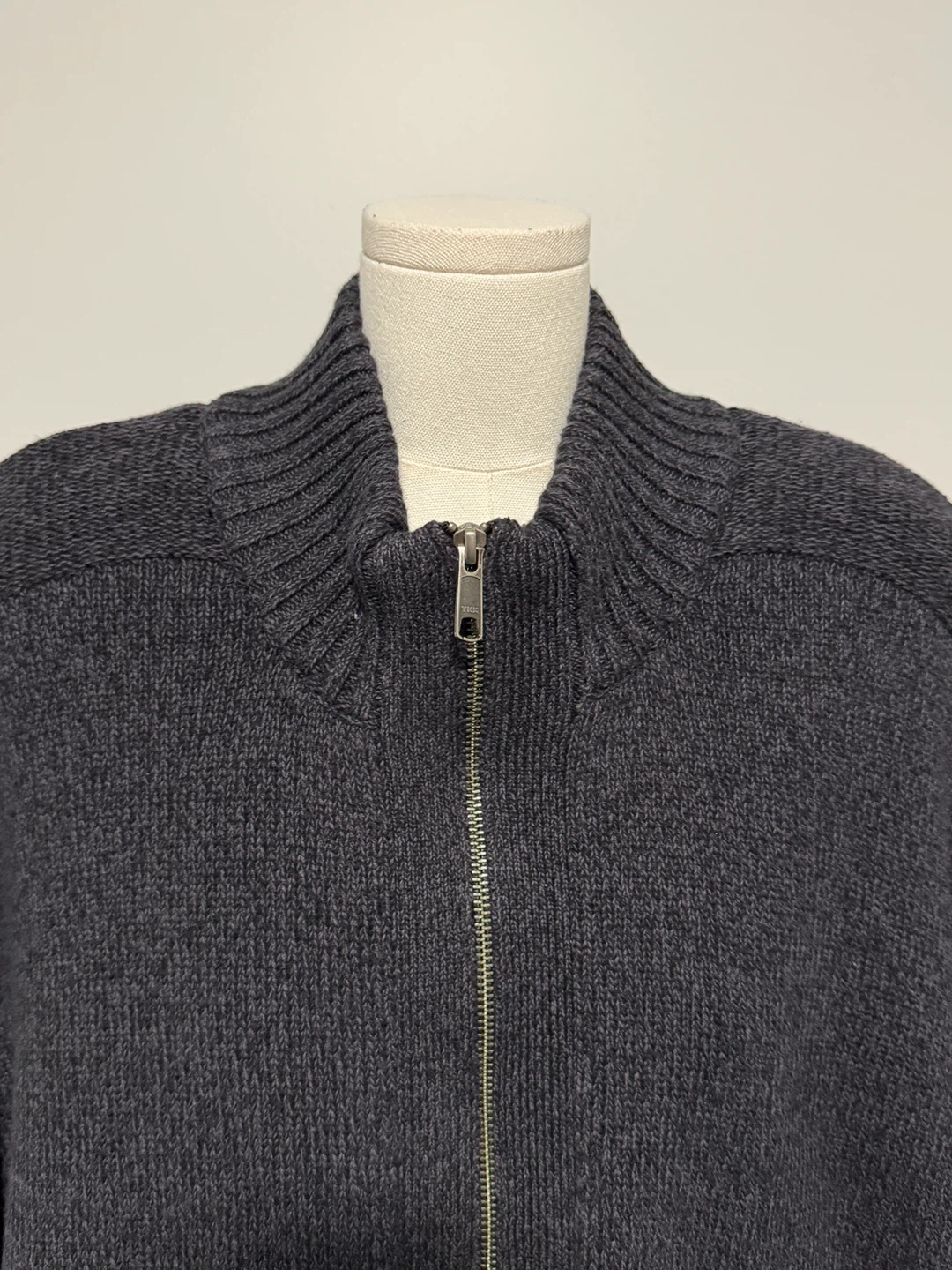 Charcoal Knit Zip-Up Cardigan Men’s - photo 2
