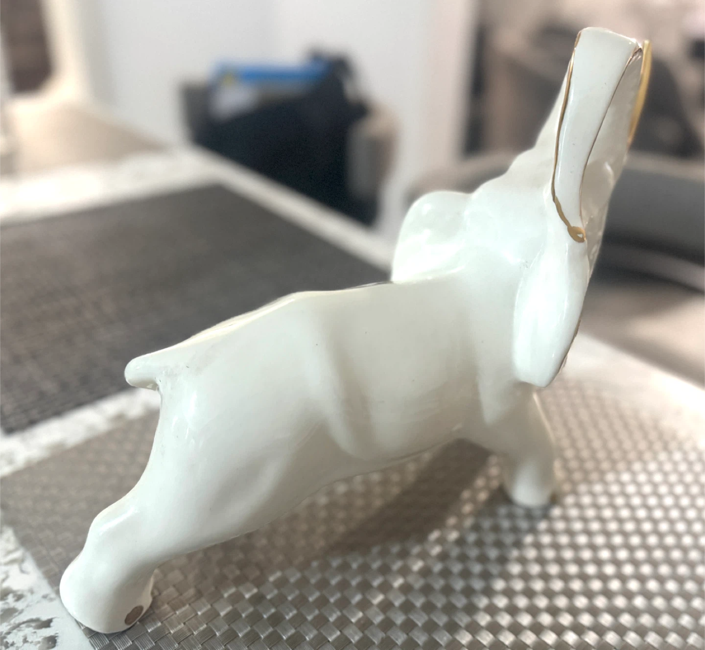 White & Gold Decorative Elephant Figurine - photo 3