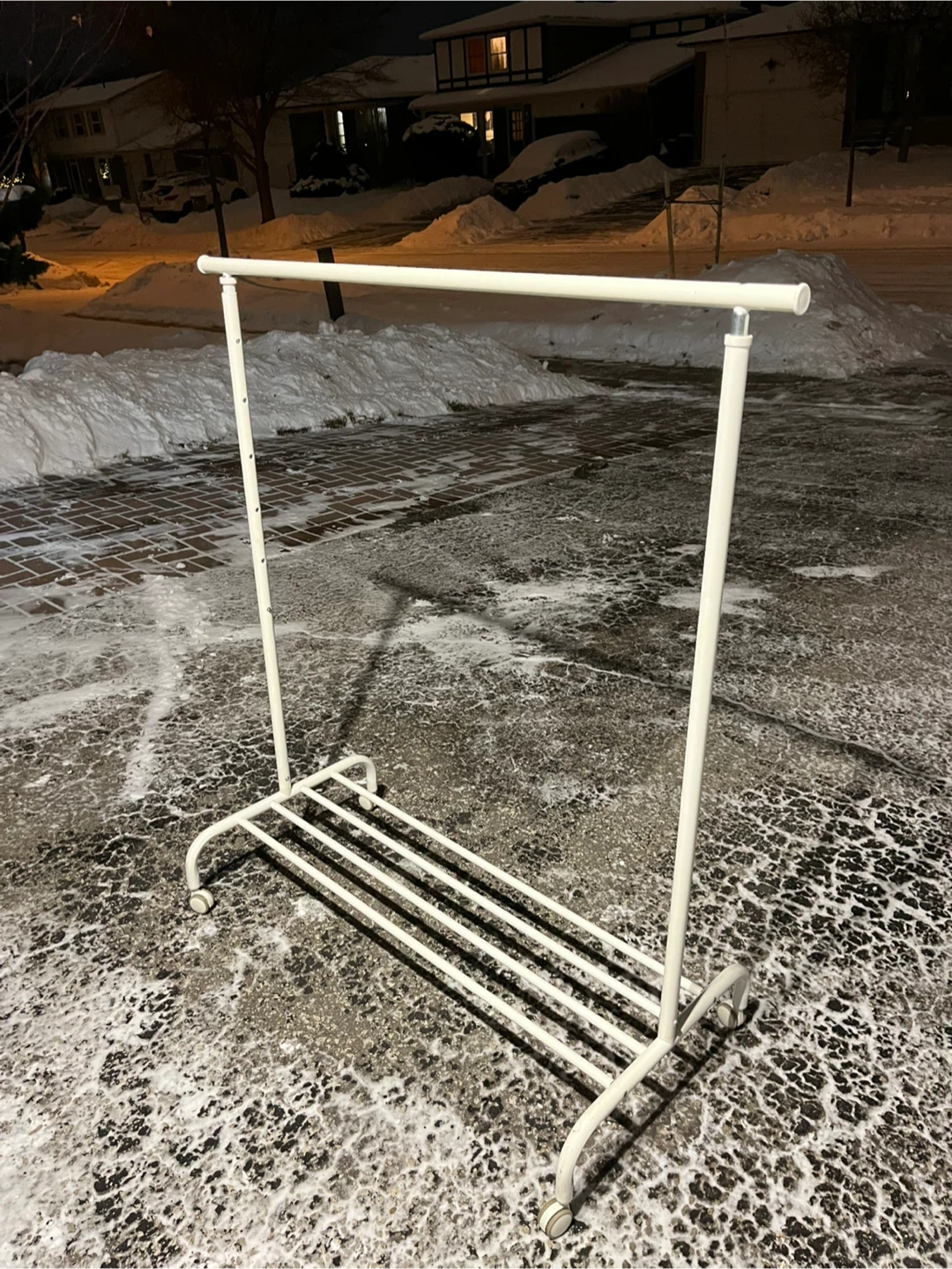 White Metal Clothes Rack