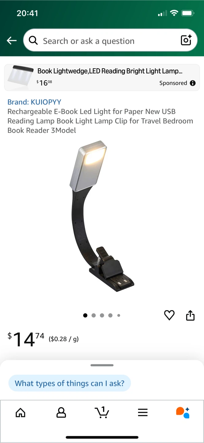 New Rechargeable E-Book LED Light