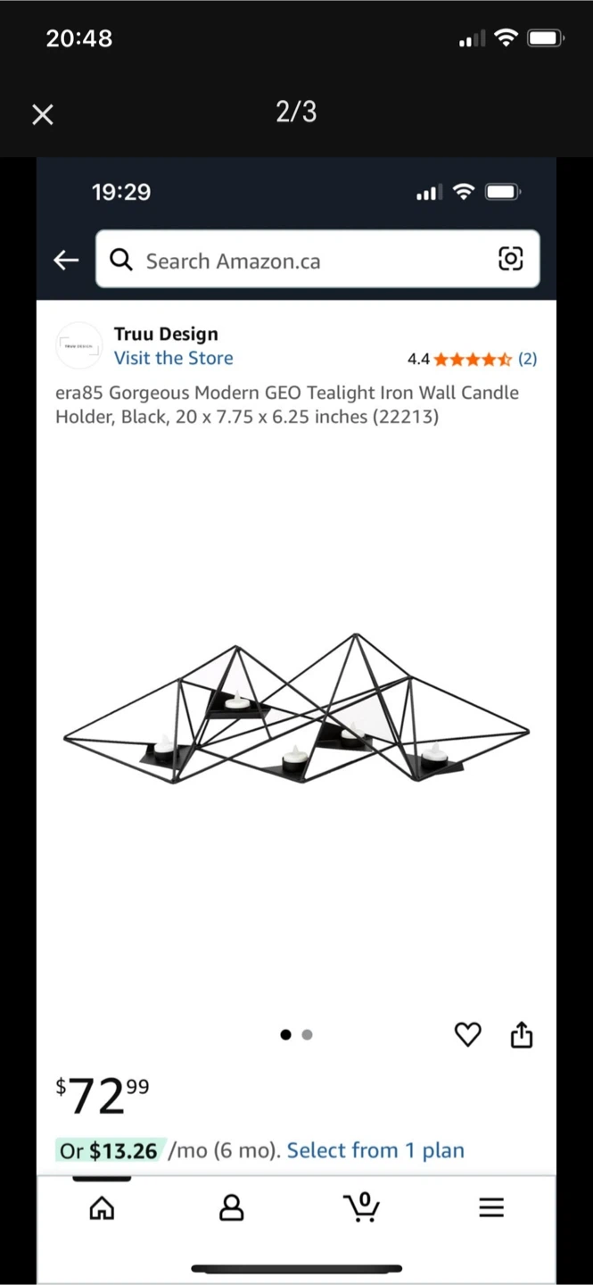 Truu Design GEO Tealight Iron Wall Candle Holder