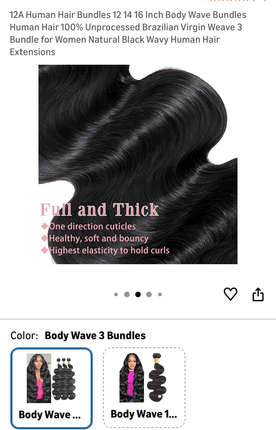 12A Human Hair Bundles - Body Wave 3 Bundles - photo 5