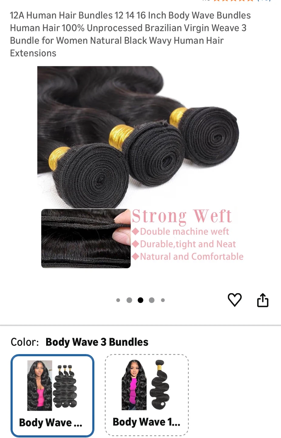 12A Human Hair Bundles - Body Wave 3 Bundles - photo 4