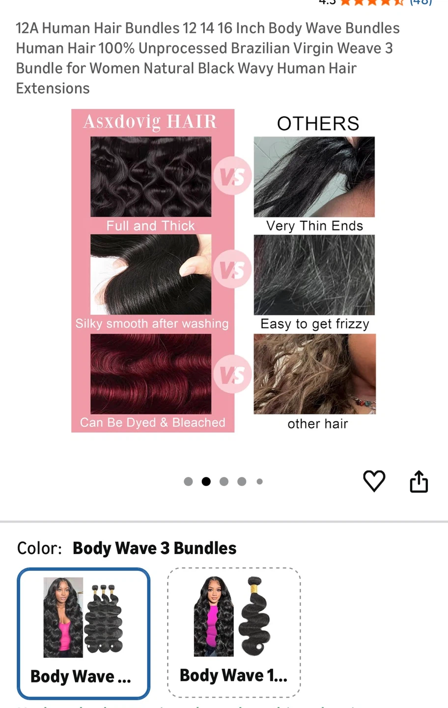 12A Human Hair Bundles - Body Wave 3 Bundles - photo 2