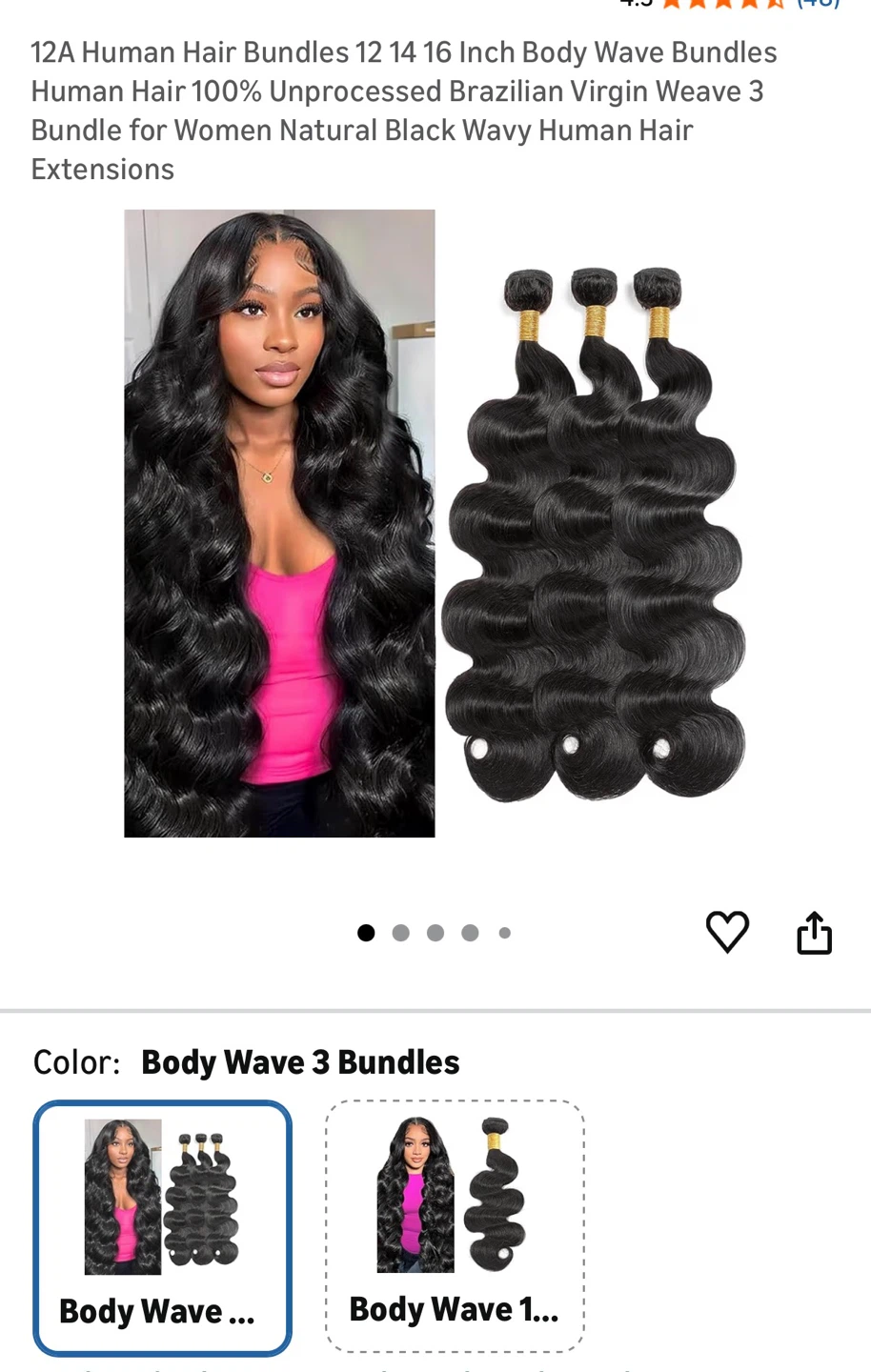 12A Human Hair Bundles - Body Wave 3 Bundles