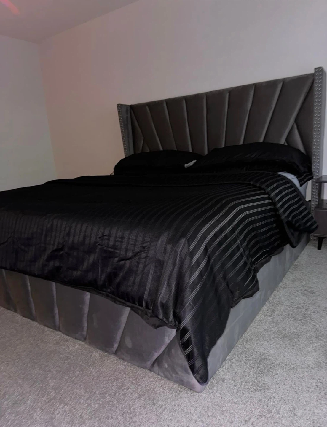 Upholstered Bed Frame - Grey - photo 5