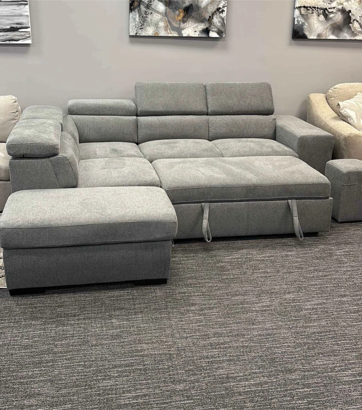 Grey Sectional Sofa with Storage - photo 3