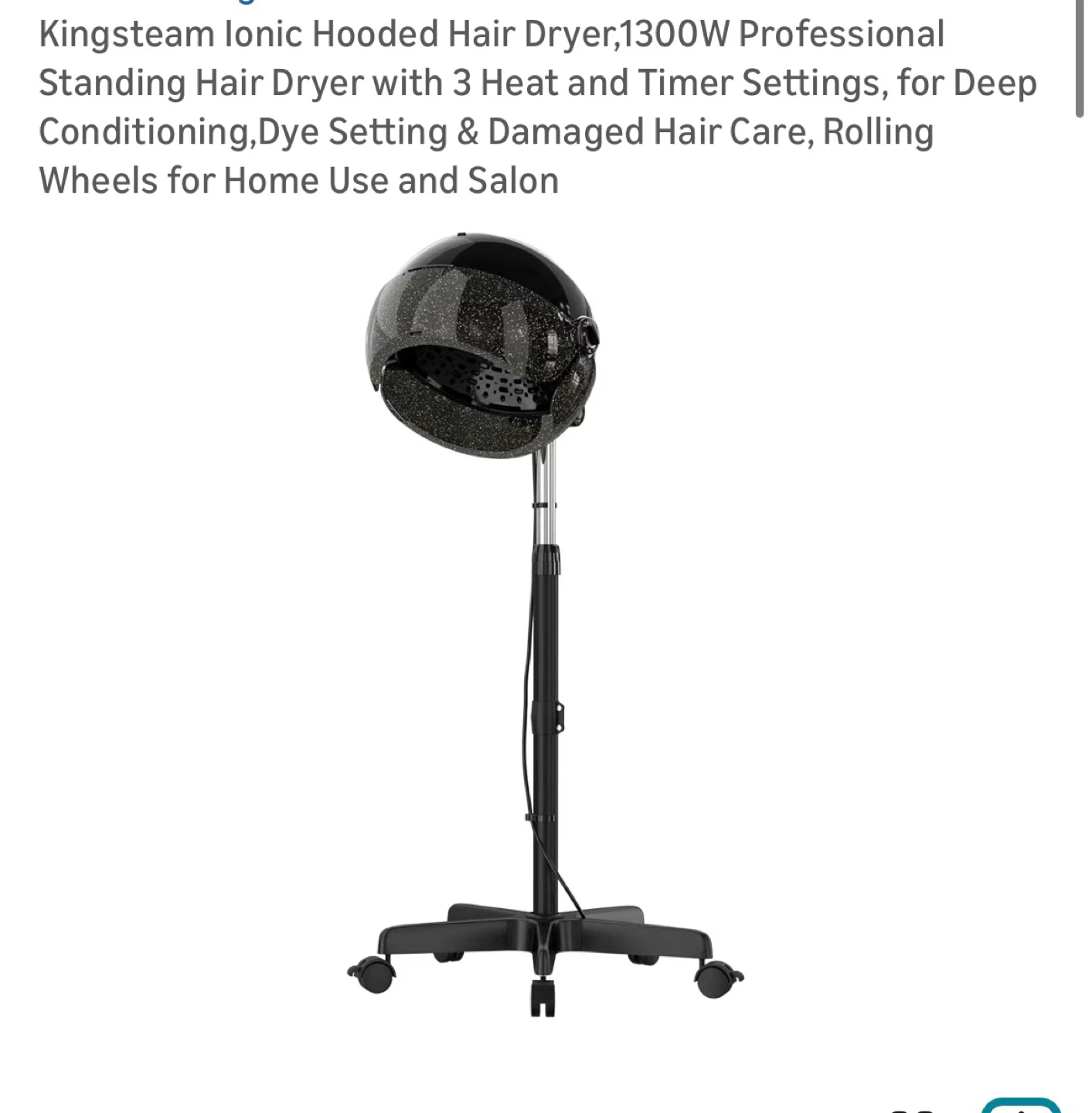 Brand New Ionic Hooded Hair Dryer - Salon Quality!