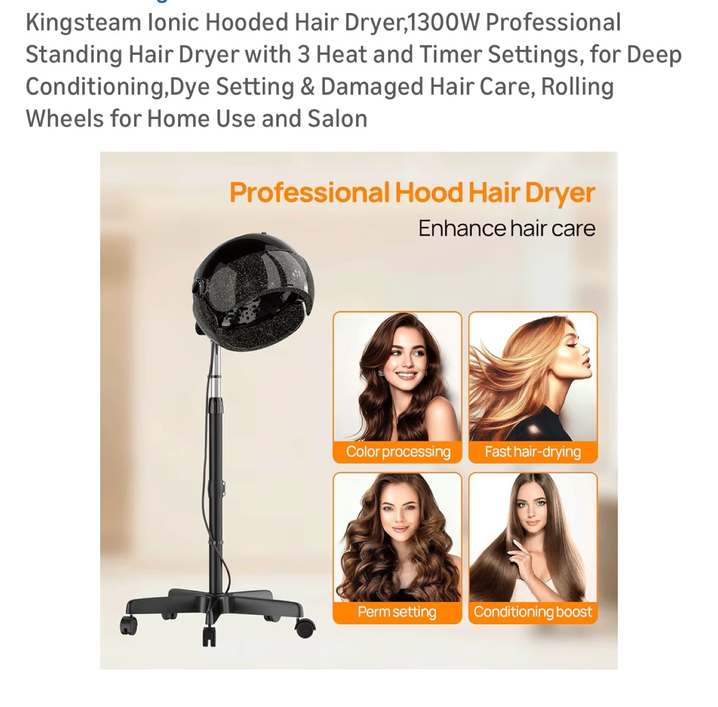 Brand New Ionic Hooded Hair Dryer - Salon Quality! - photo 4
