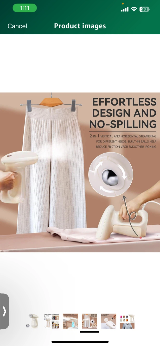 3 Bar Garment Steamer - Compact & Portable - photo 2