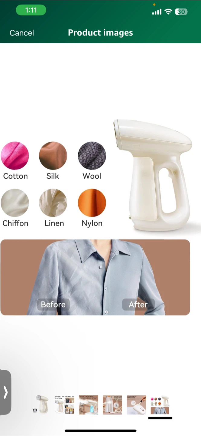 3 Bar Garment Steamer - Compact & Portable - photo 4