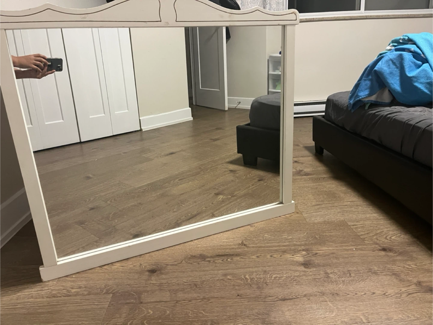 White Framed Mirror - photo 2