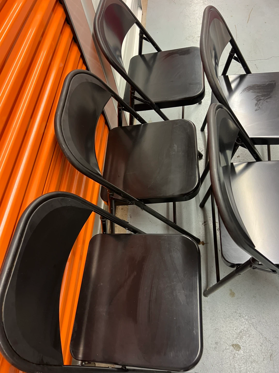 Set of 5 Black  Metal Folding Chairs - photo 3