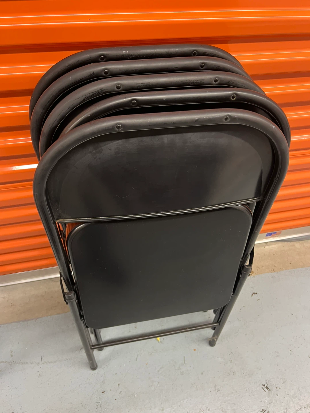 Set of 5 Black  Metal Folding Chairs - photo 4