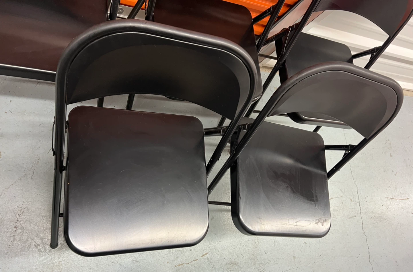 Set of 5 Black  Metal Folding Chairs - photo 2