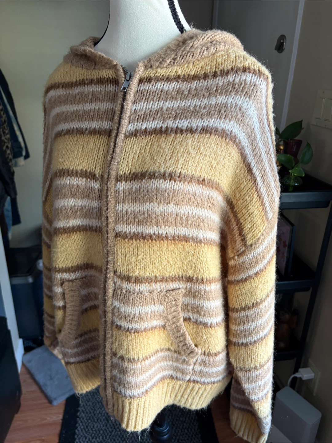 Urban Outfitters Striped Knit Hoodie Sweater - photo 2