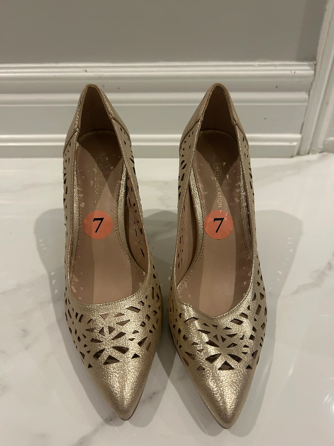BCBGeneration Gold Heels - Size 7