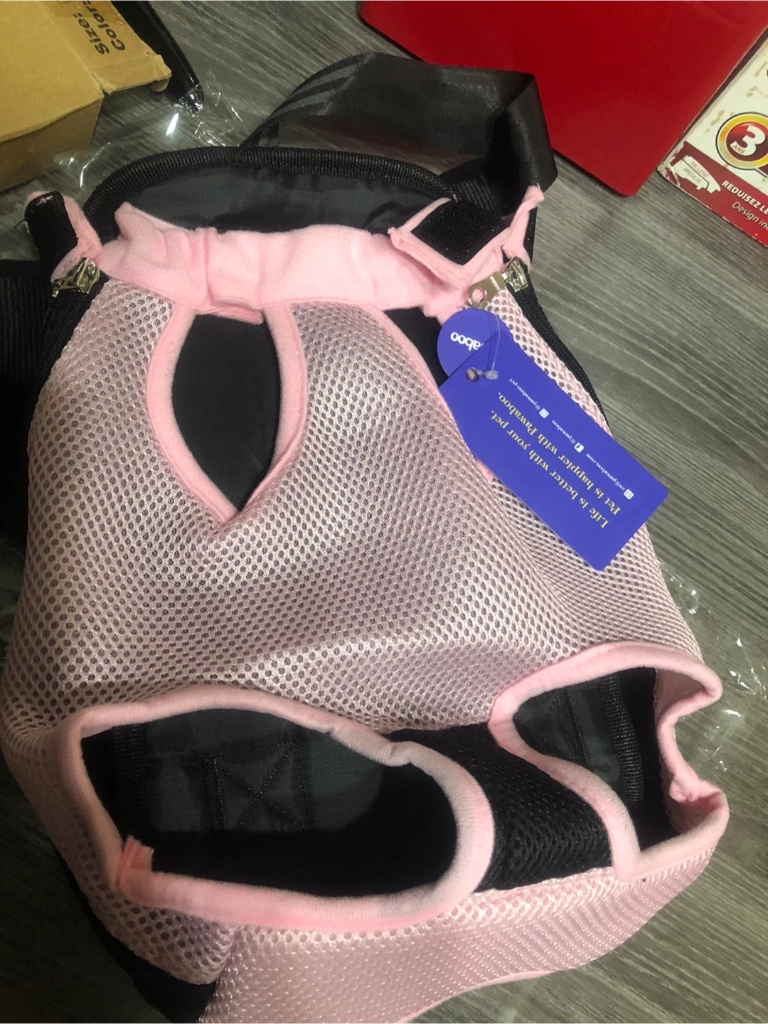 Pawaboo Pet Carrier - Size M, Pink & Black - New!