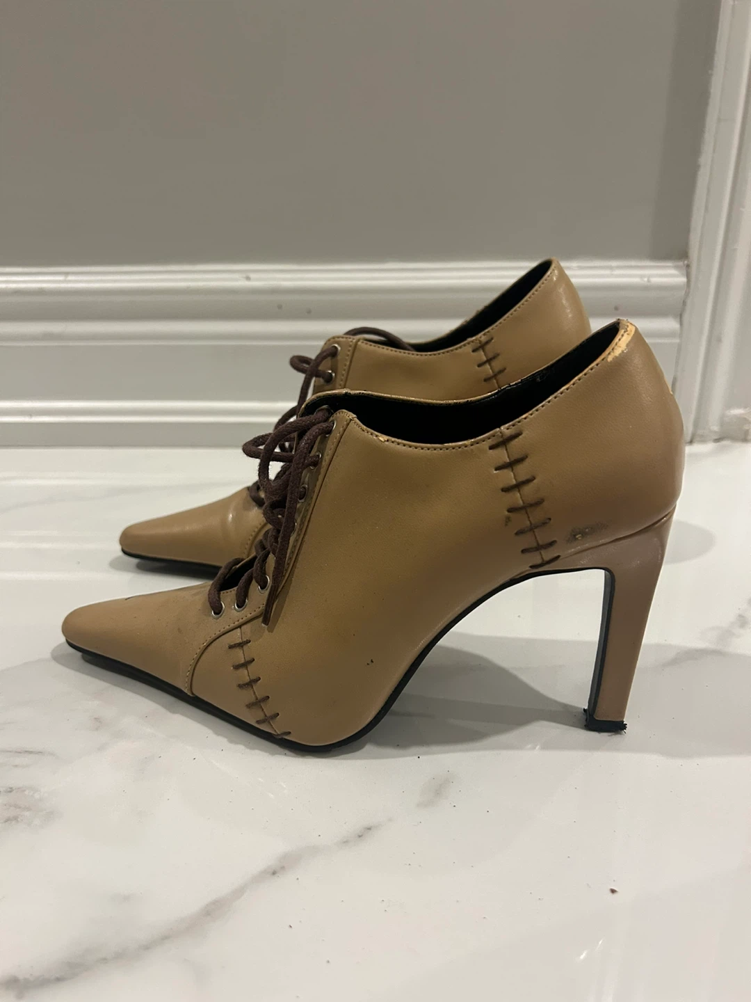 Boardwalk Tan Lace-Up Heels - Size 6.5 - photo 2