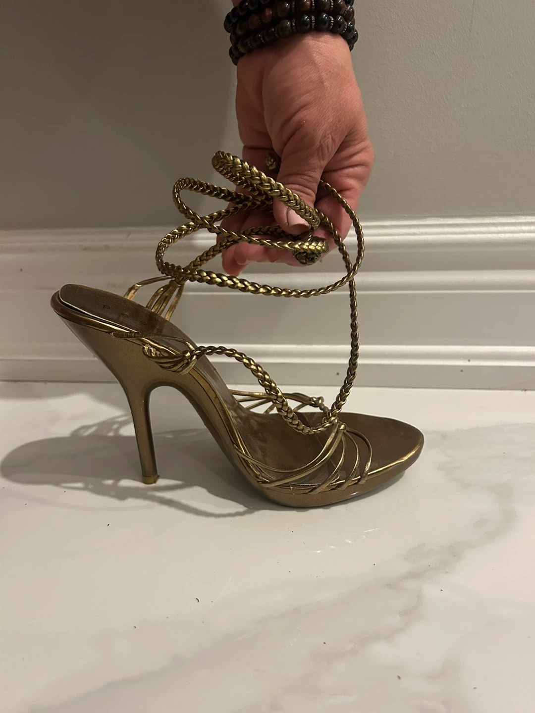 Passi Gold Heels - Size 7.5