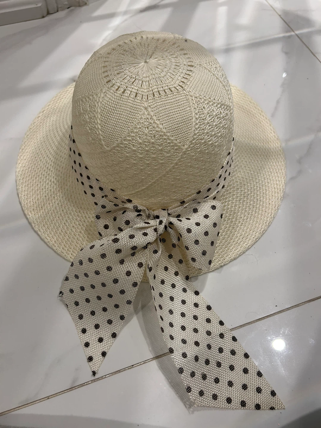 Cream Hat - 100% Polyester