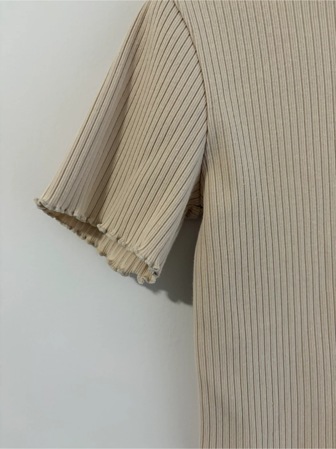 GU Ribbed Knit Top - Beige - photo 3