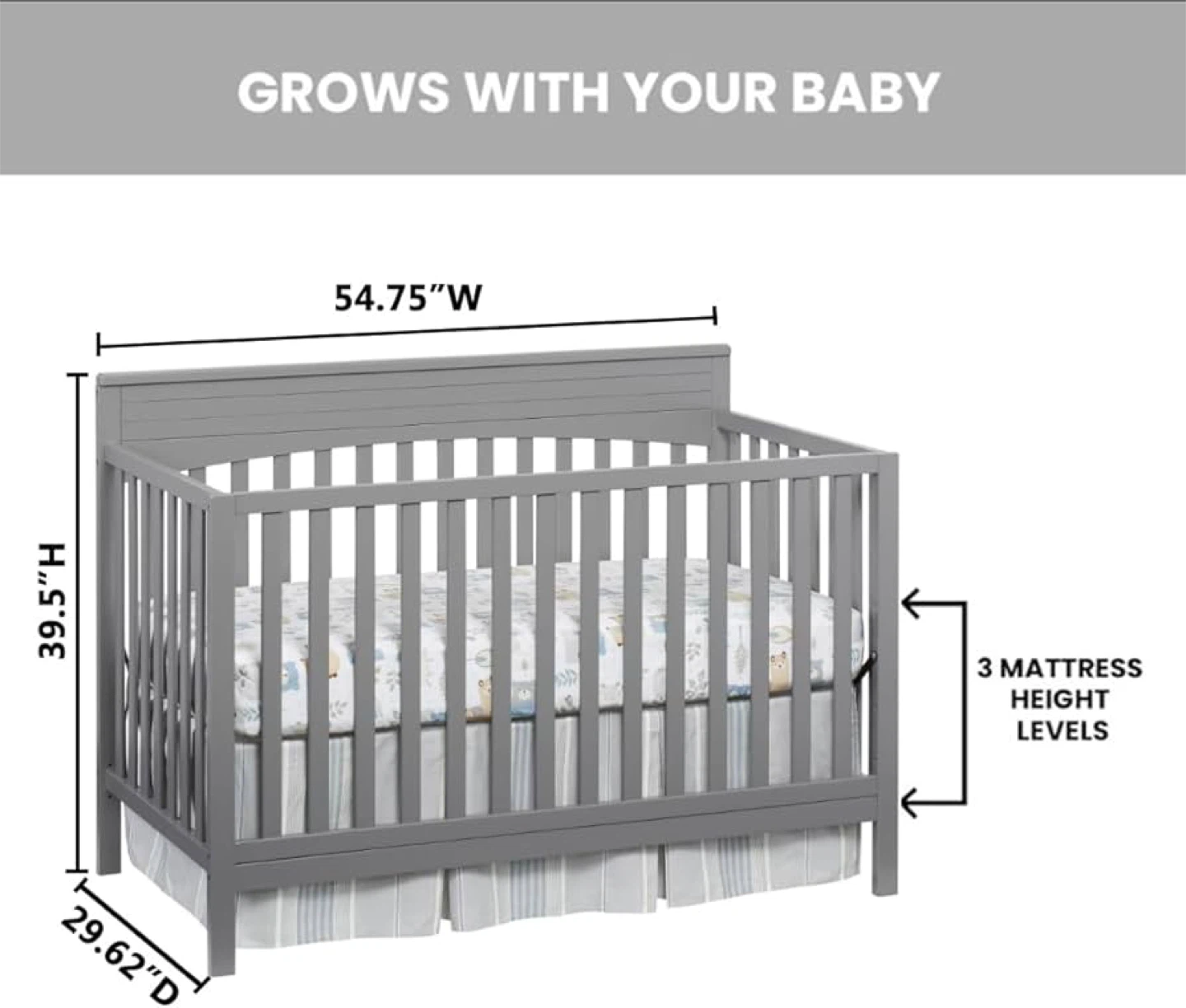 Baby 4-in-1 Convertible Crib - photo 2