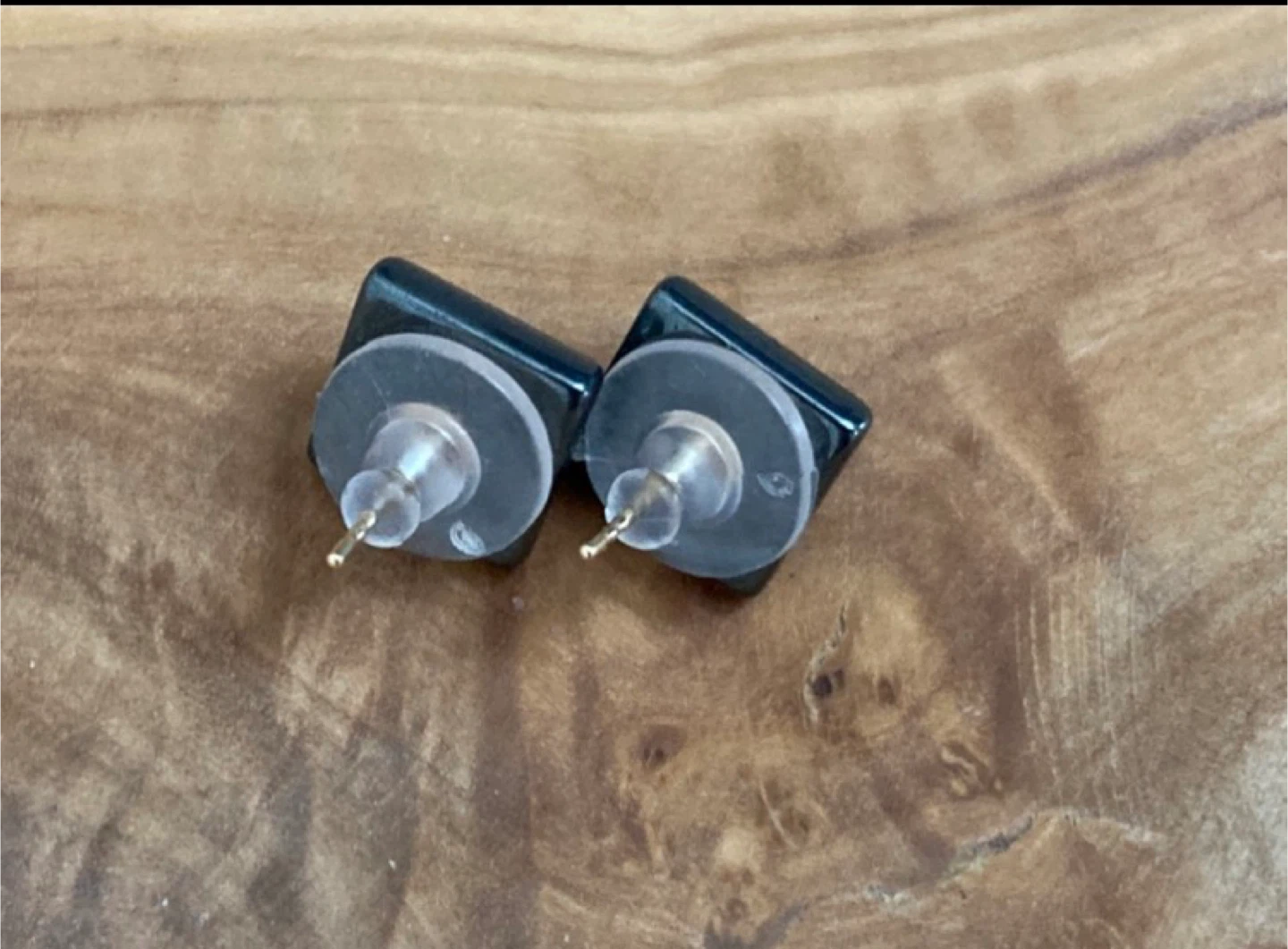 Hematite Pyramid Stud Earrings with 14kt posts - photo 2