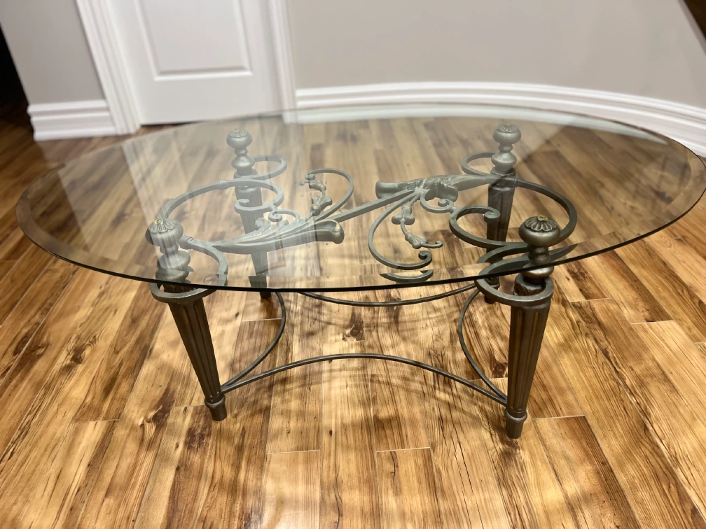 Glass Oval Coffee Table