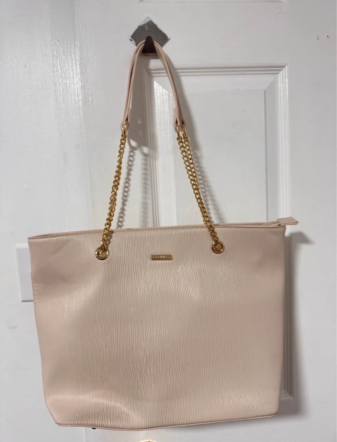 Tote Bag - Beige with Gold Chain