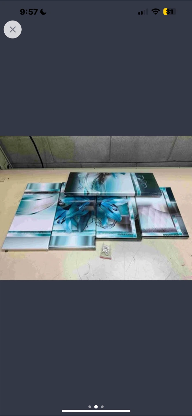 5 Panel Blue Orchid Wall Art - photo 2