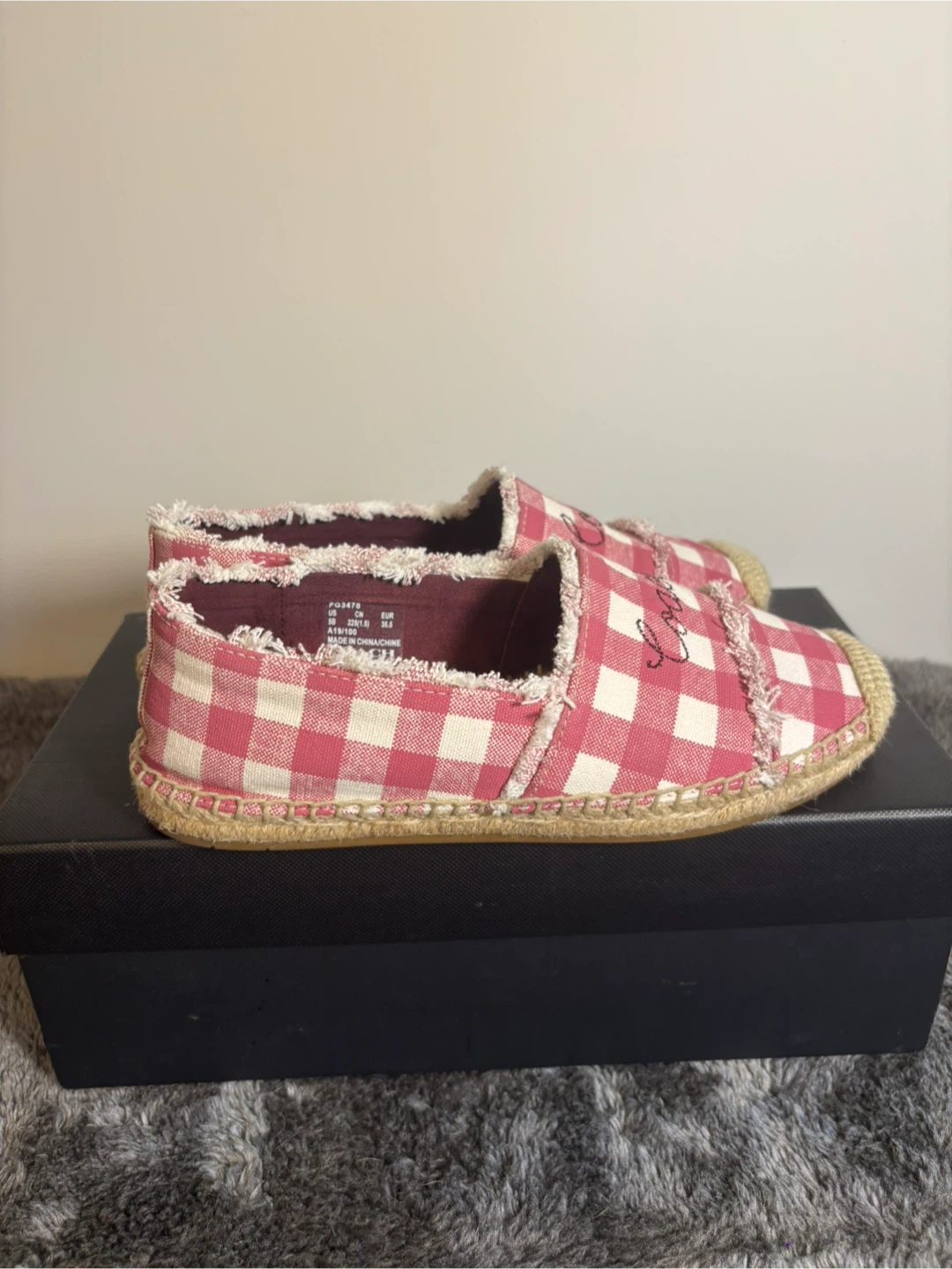 Coach Pink Gingham Espadrille Flats - Size 5 - photo 2