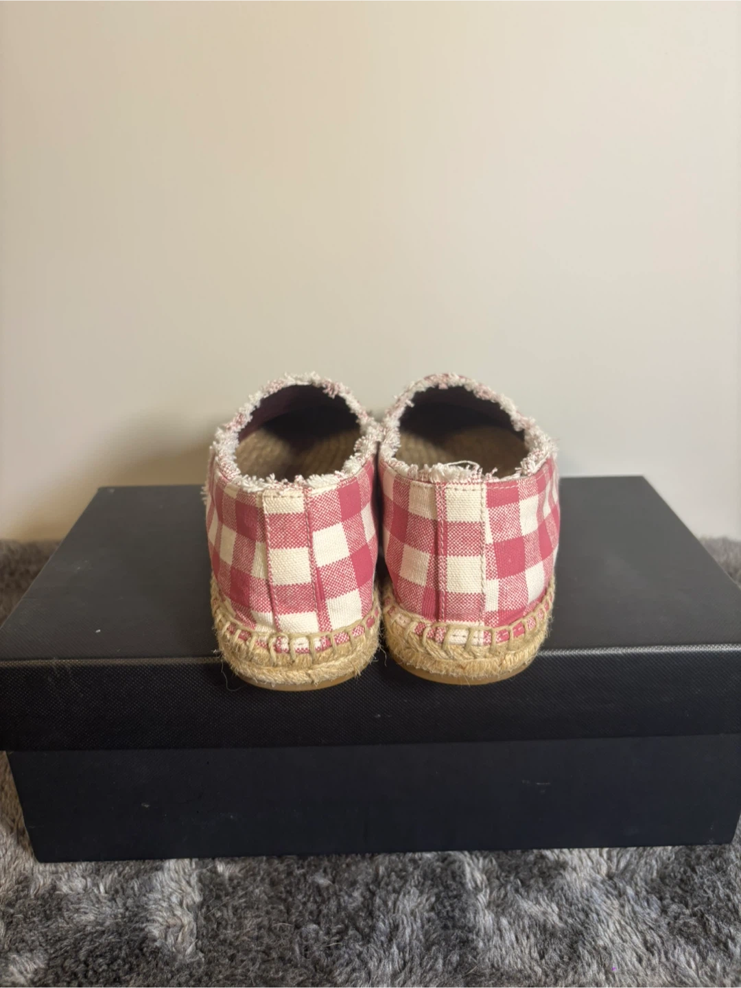 Coach Pink Gingham Espadrille Flats - Size 5 - photo 3