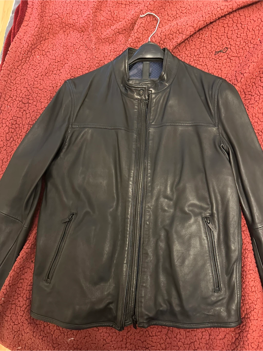 Massimo Dutti Black Leather Jacket