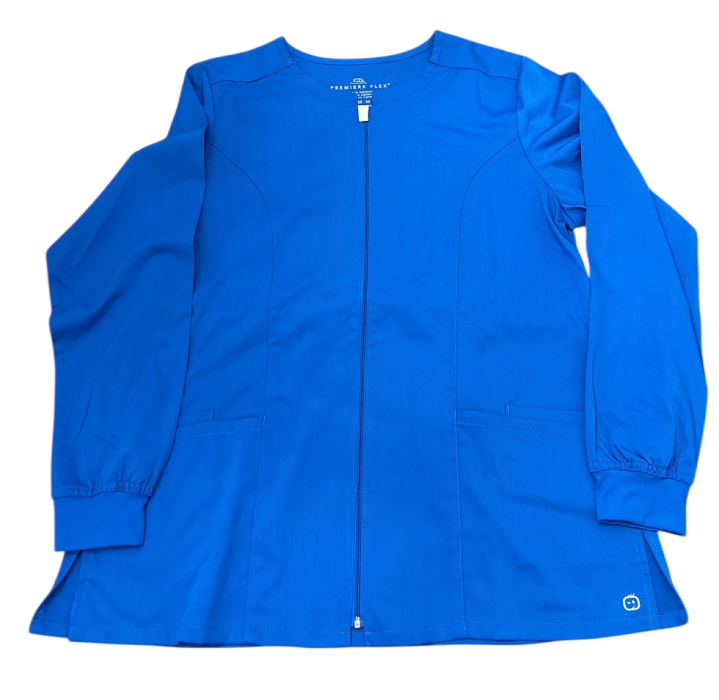 Women’s WonderWink Premiere Flex Blue Scrub Jacket - M