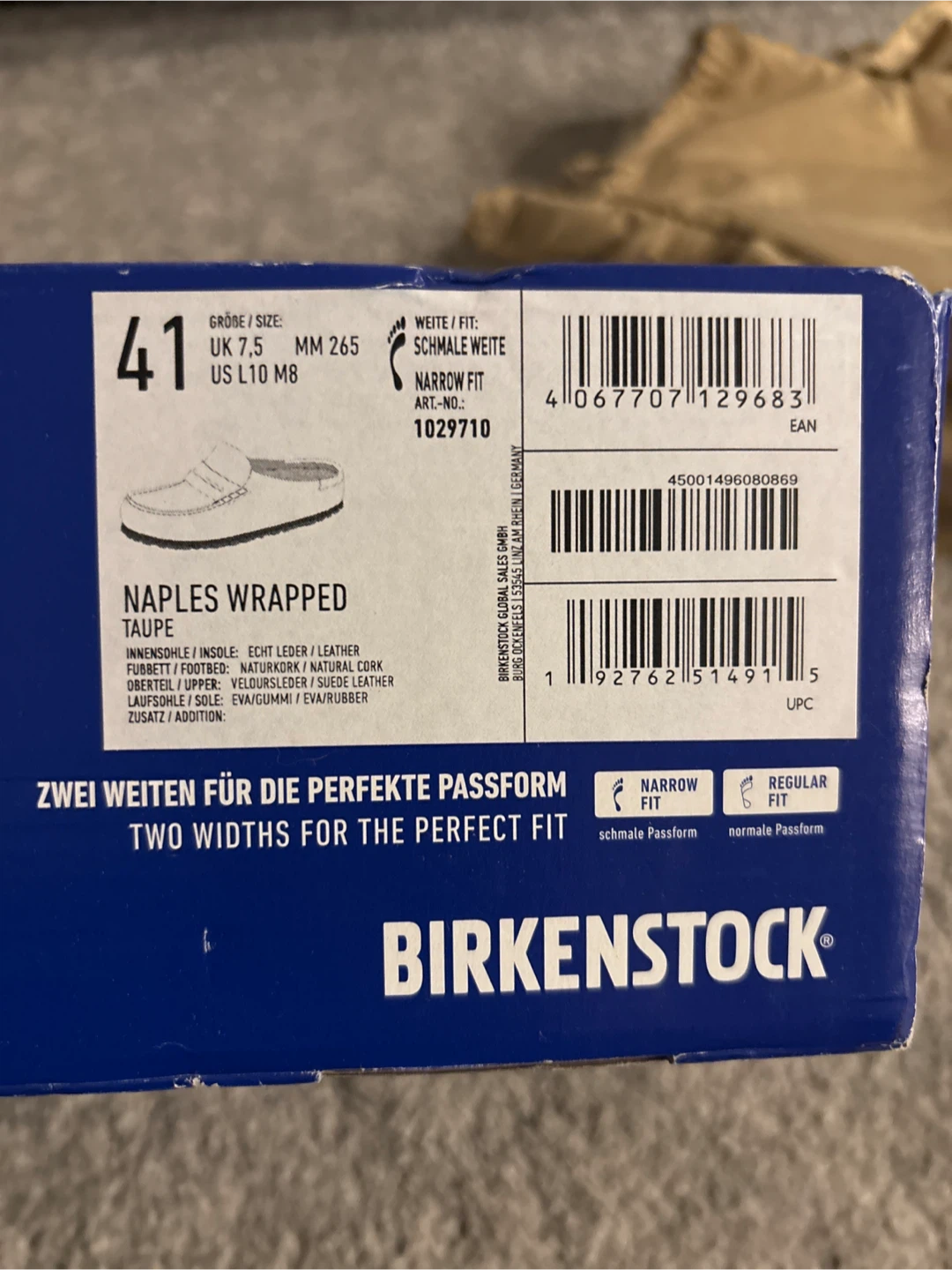 Birkenstock Naples Wrapped Taupe, Size US L10 M8 - photo 2