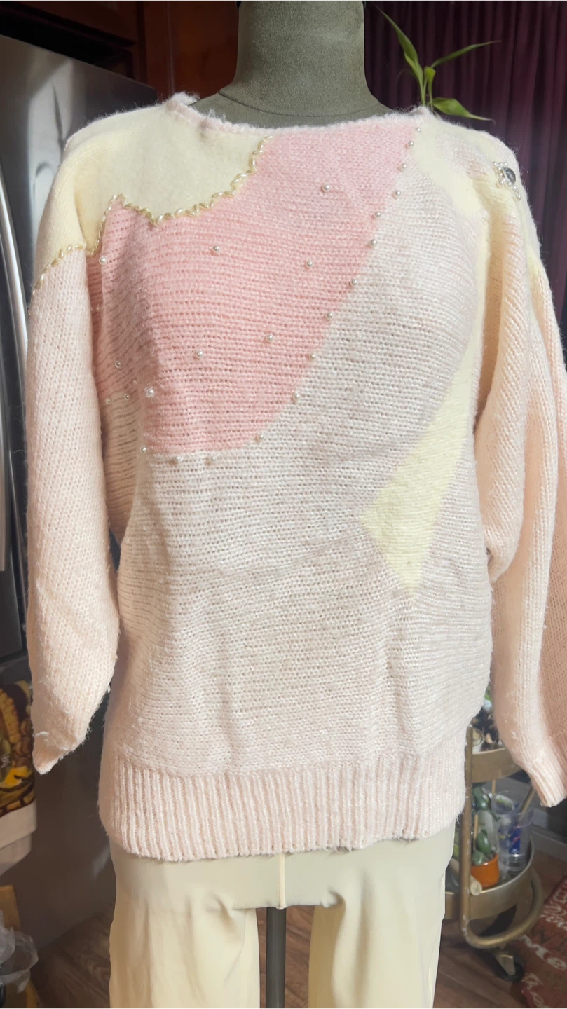 Vintage Pink Knit Sweater