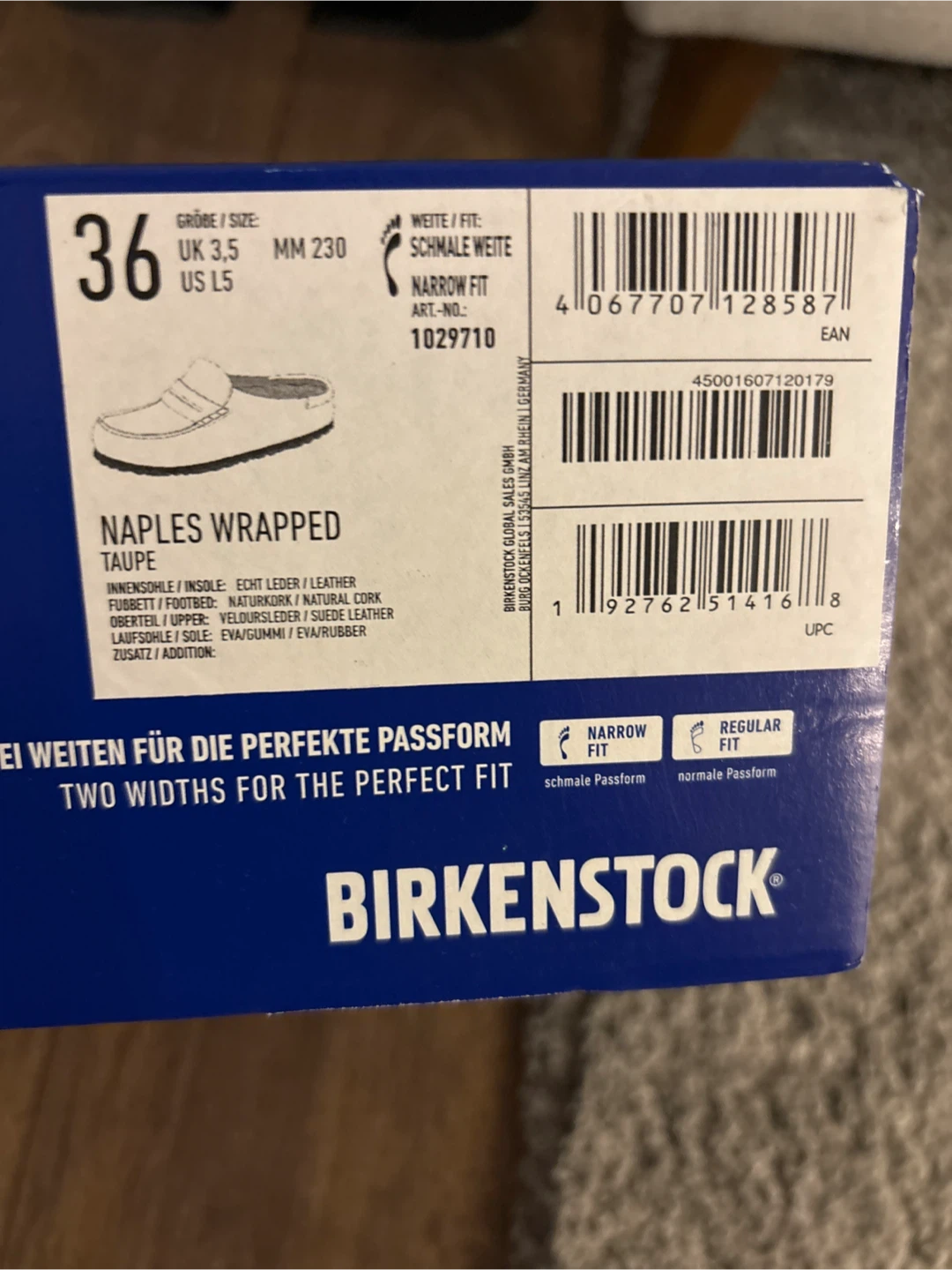 Birkenstock Naples Wrapped Taupe, Size 5.5 - photo 3