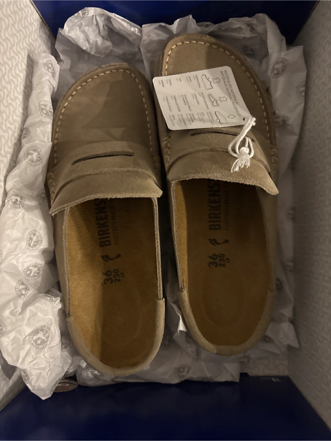 Birkenstock Naples Wrapped Taupe, Size 5.5