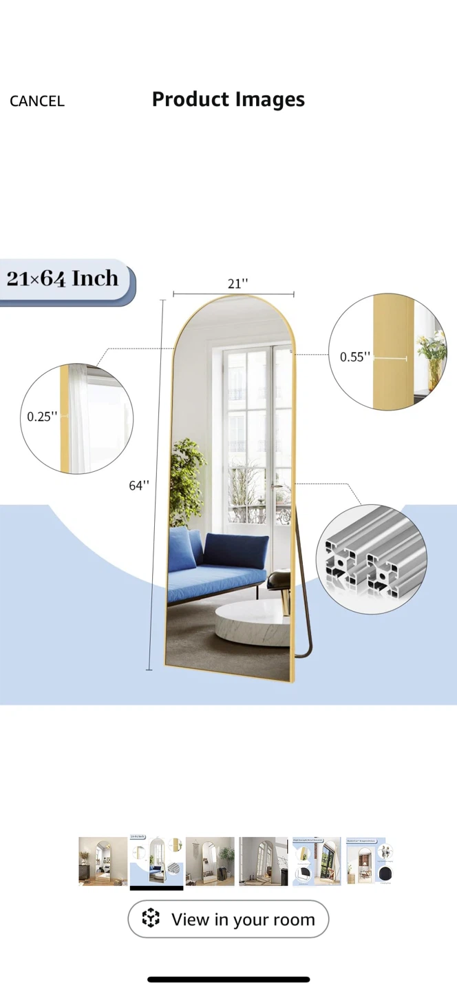 COFENY Full Length Mirror - Come with box - photo 3