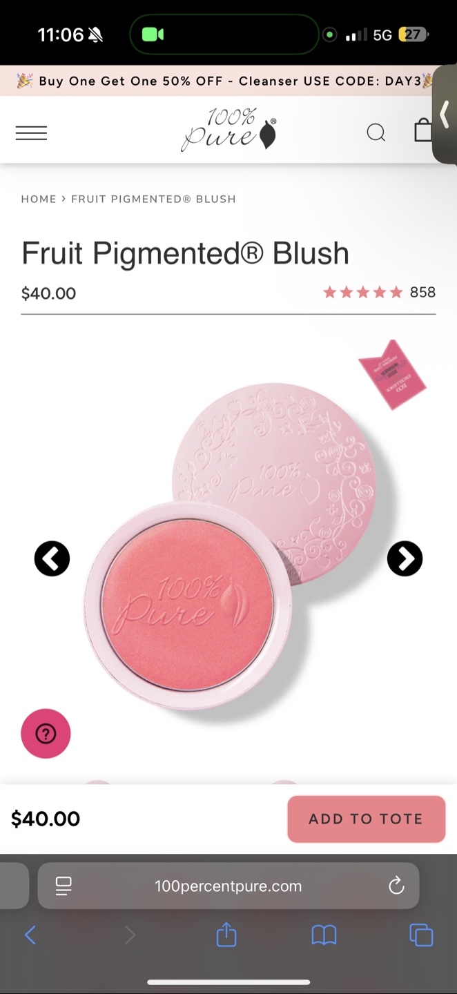 100% Pure Fruit Pigmented Powder Blush & Cocoa Bronzer