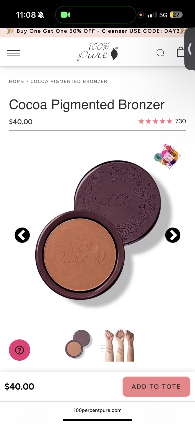 100% Pure Fruit Pigmented Powder Blush & Cocoa Bronzer - photo 4