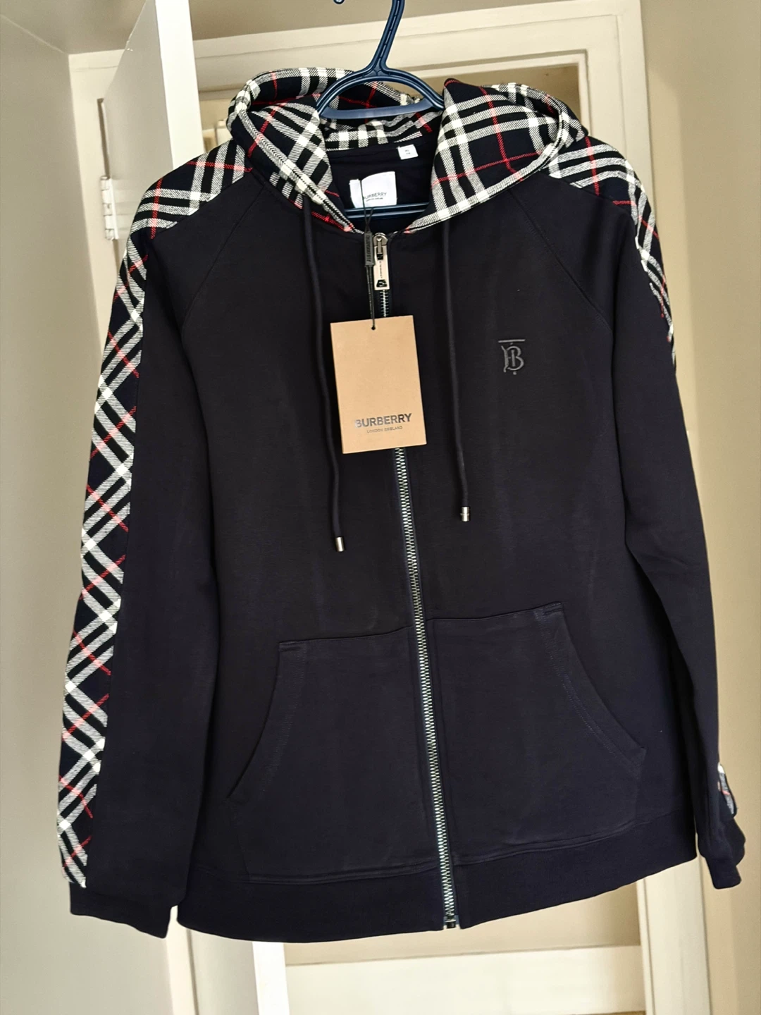 Burberry Navy Blue Cotton Hoodie Size M-L