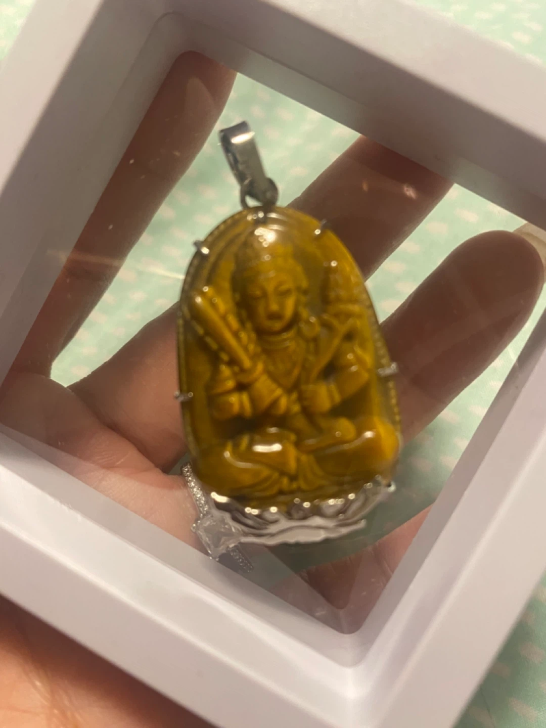 Tiger's Eye Buddha Pendant, New in Box - photo 4