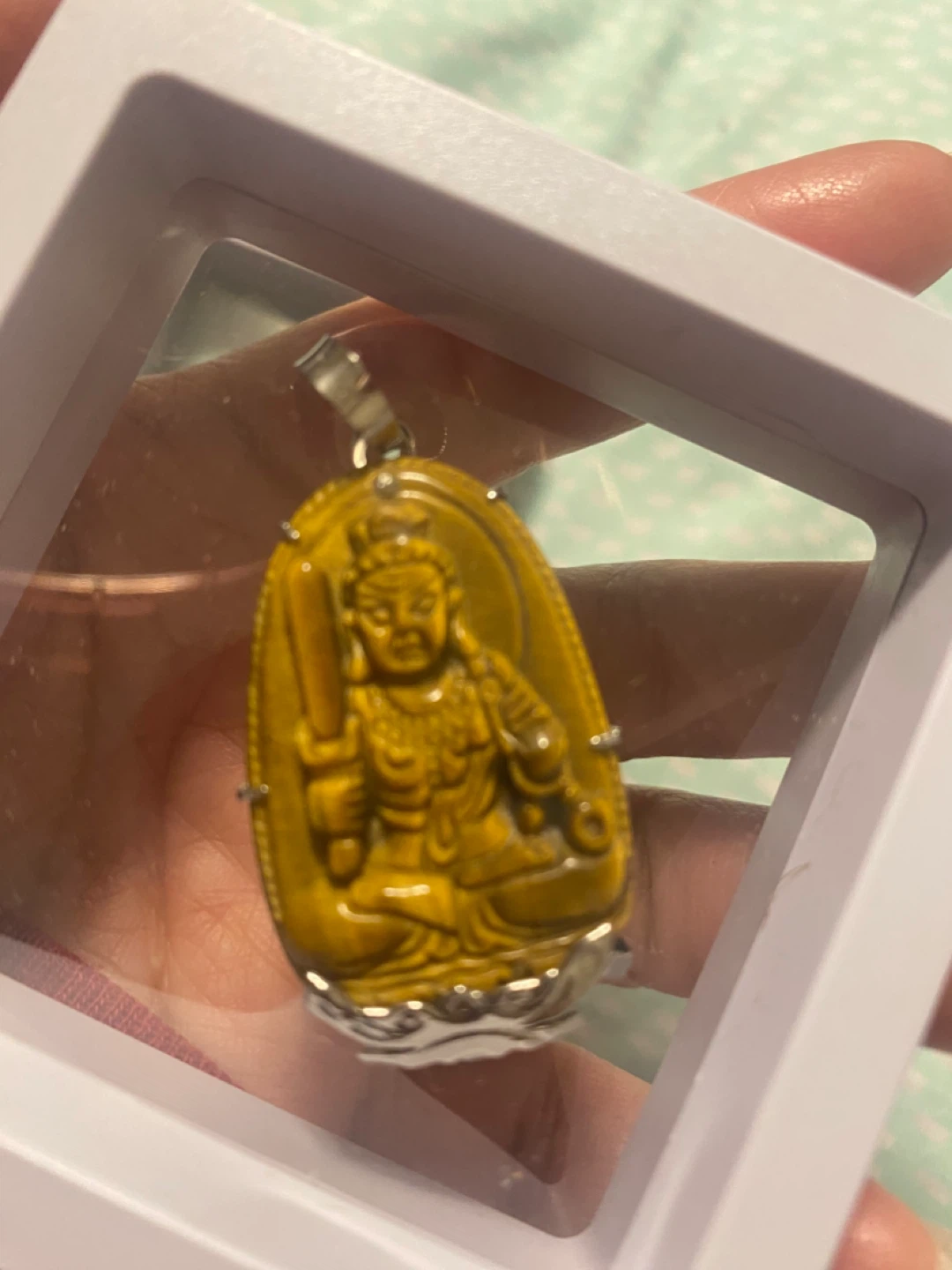 Tiger's Eye Buddha Pendant, New in Box - photo 2