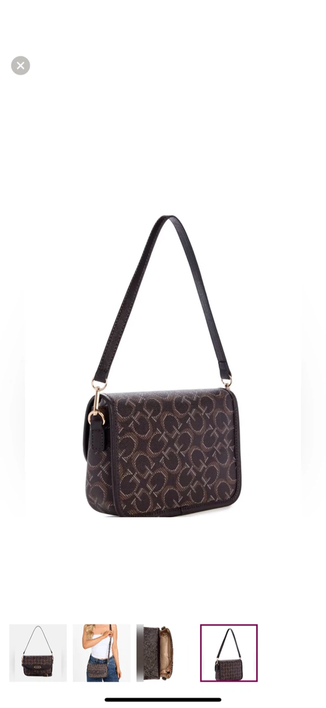 Brand New Guess Brown Patterned Shoulder Bag - photo 4
