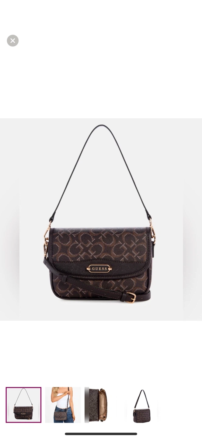 Brand New Guess Brown Patterned Shoulder Bag